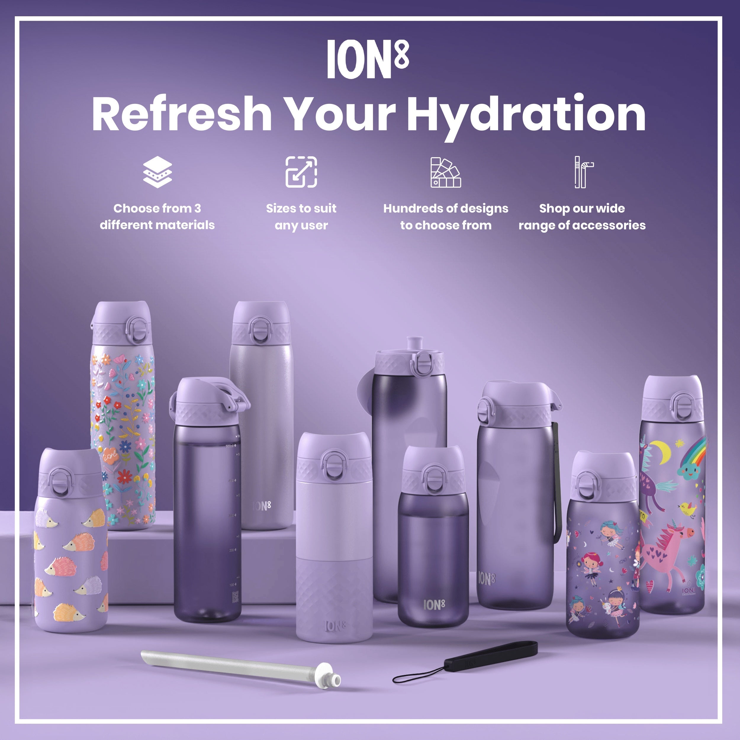 Bottle, Recyclon, Light Purple, 750ml