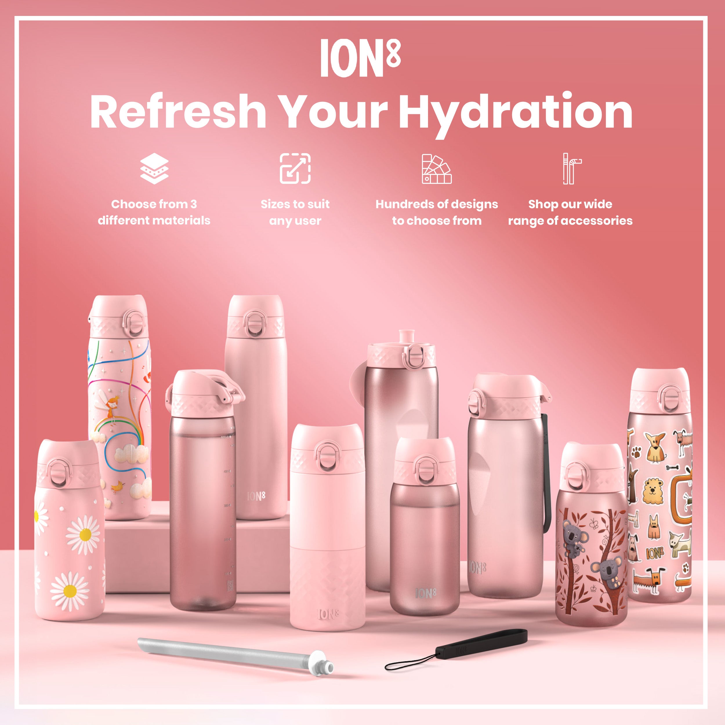 Bottle, Recyclon, Rose Quartz, 750ml