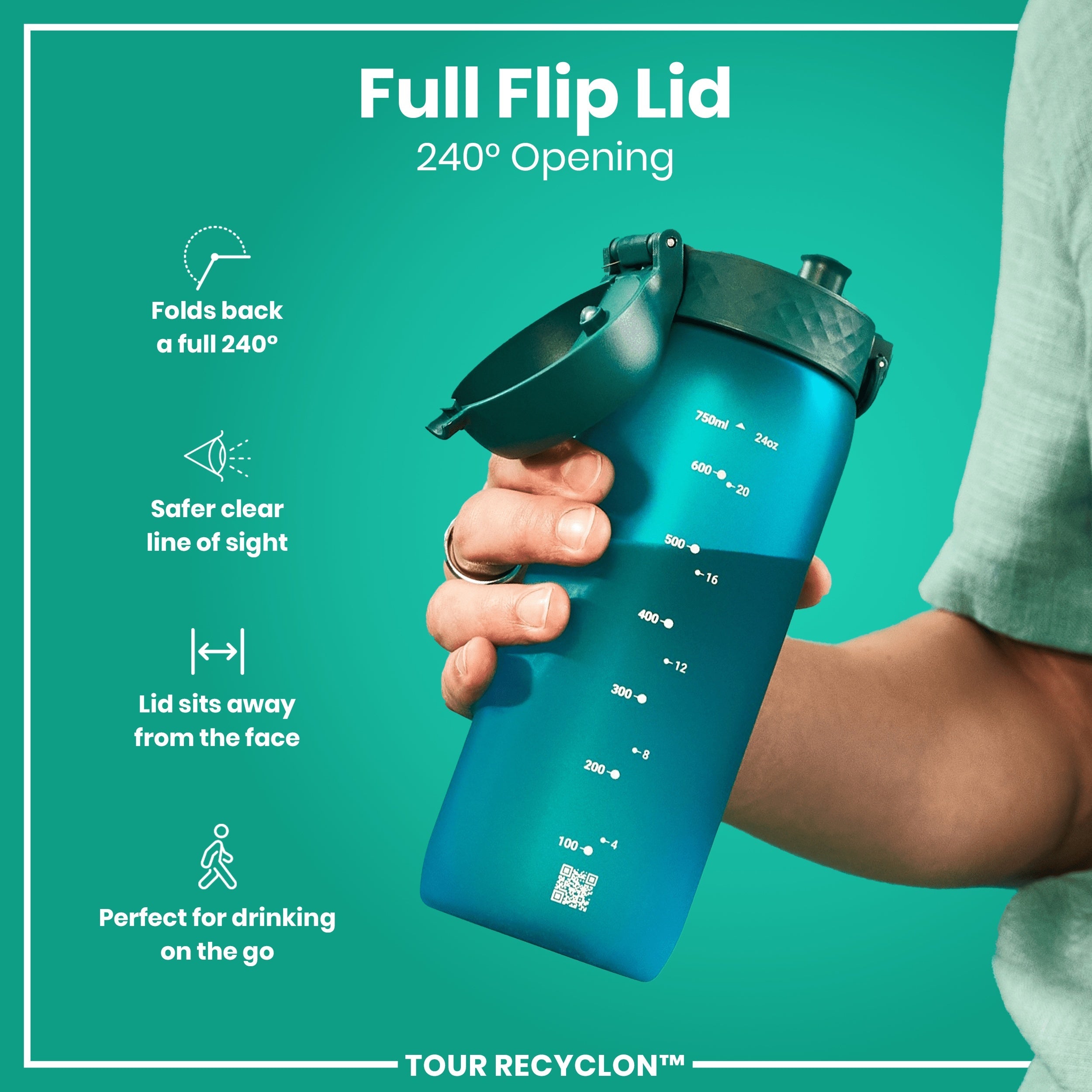 Bottle, Recyclon, Aqua, 750ml