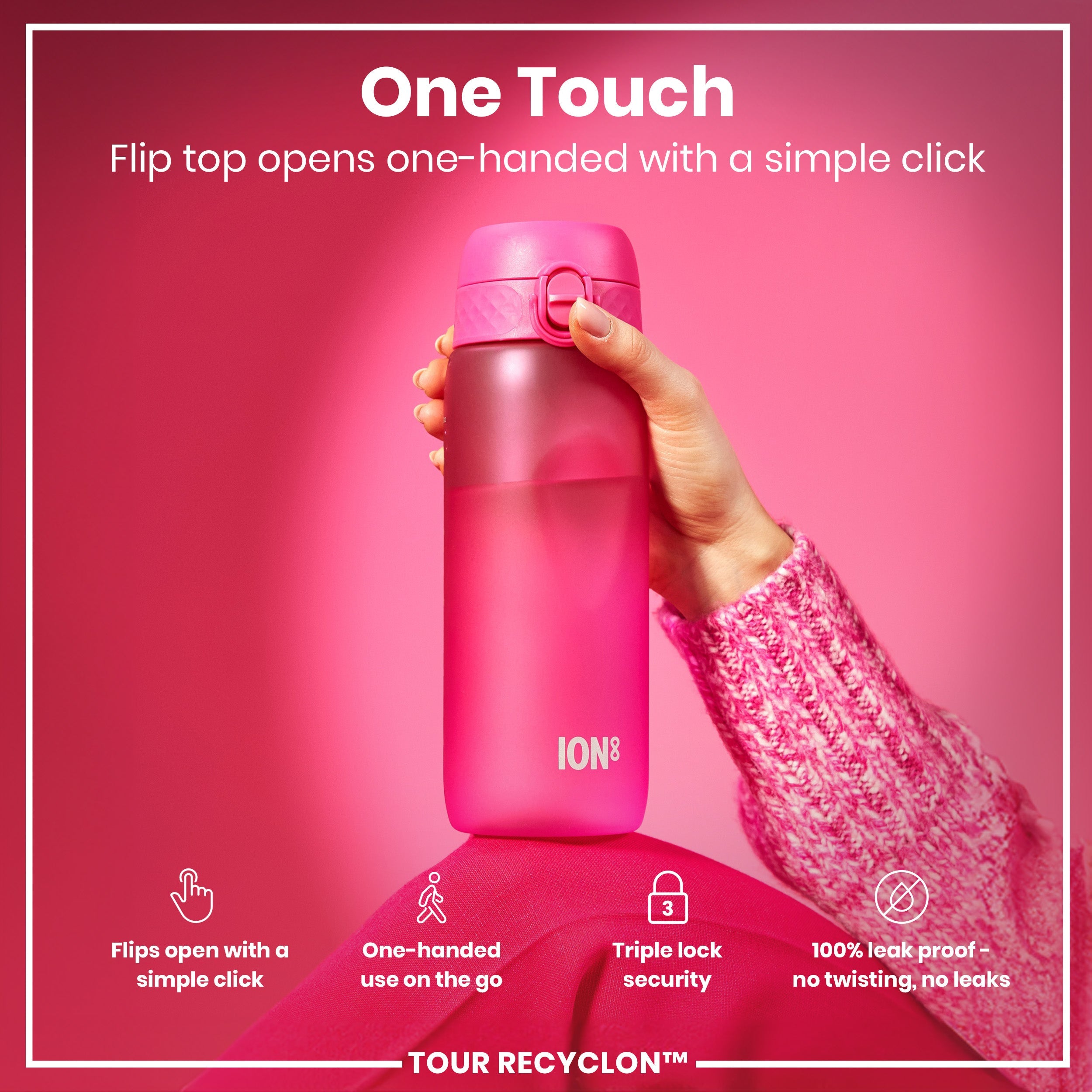 Bottle, Recyclon, Pink, 750ml