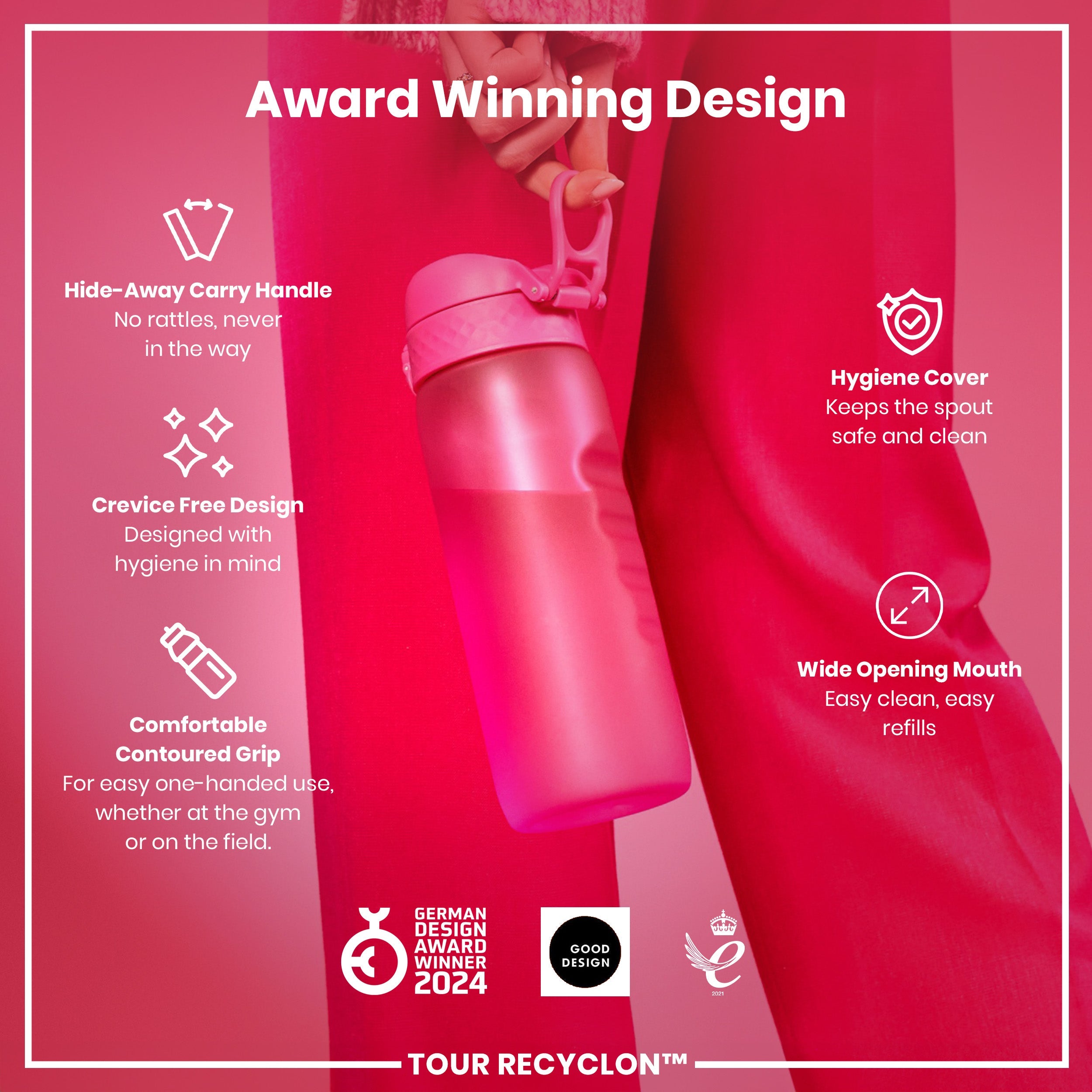 Bottle, Recyclon, Pink, 750ml