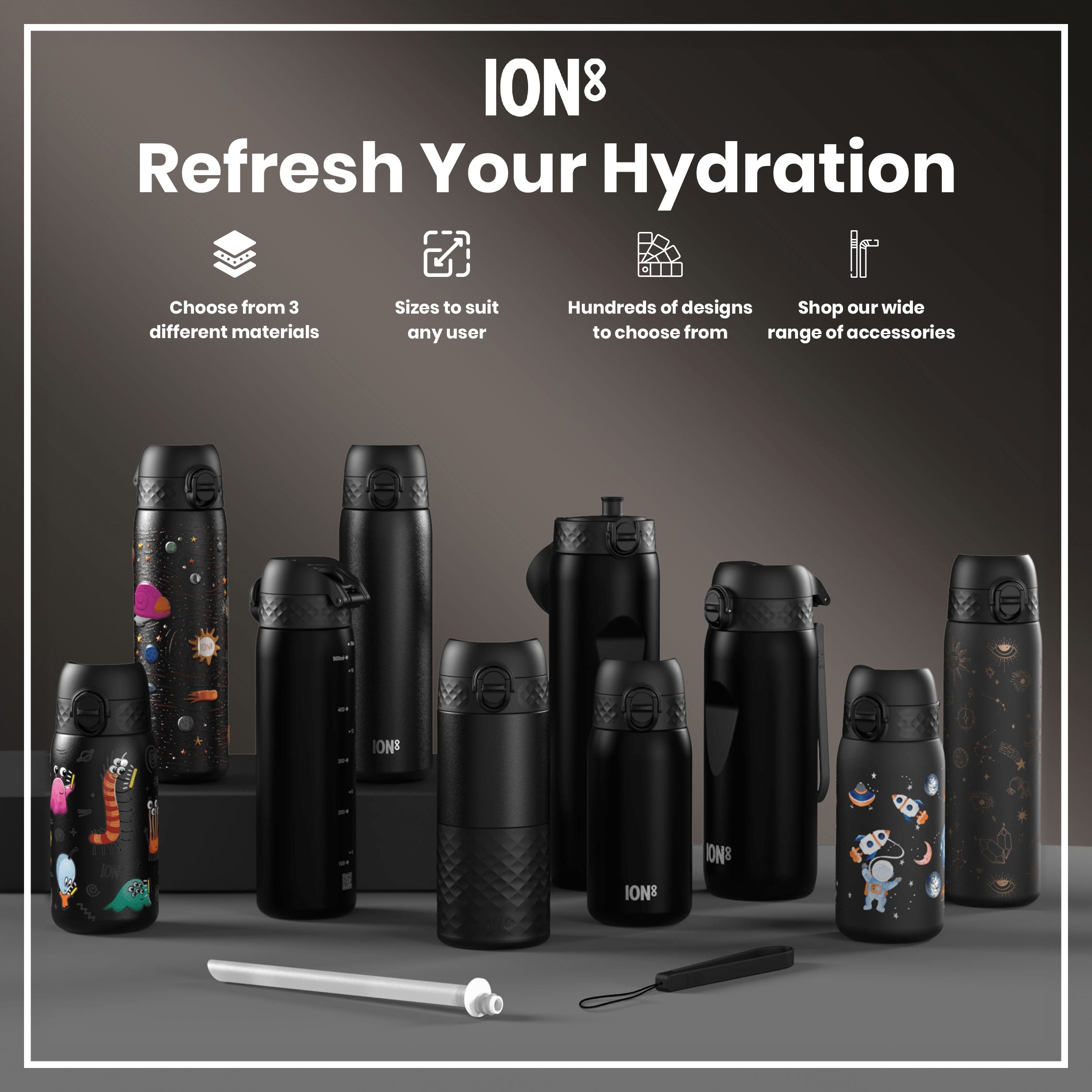Bottle, Recyclon, Black, 750ml