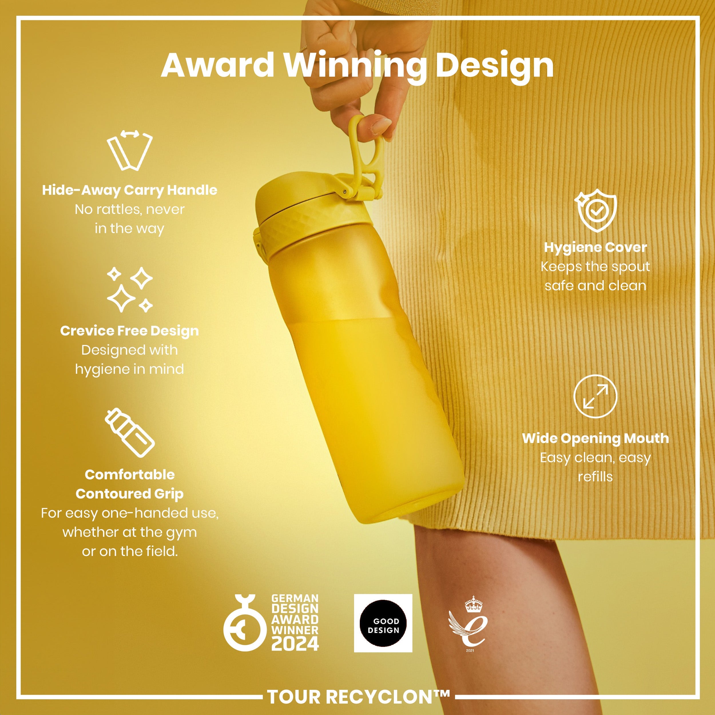 Bottle, Recyclon, Yellow, 750ml