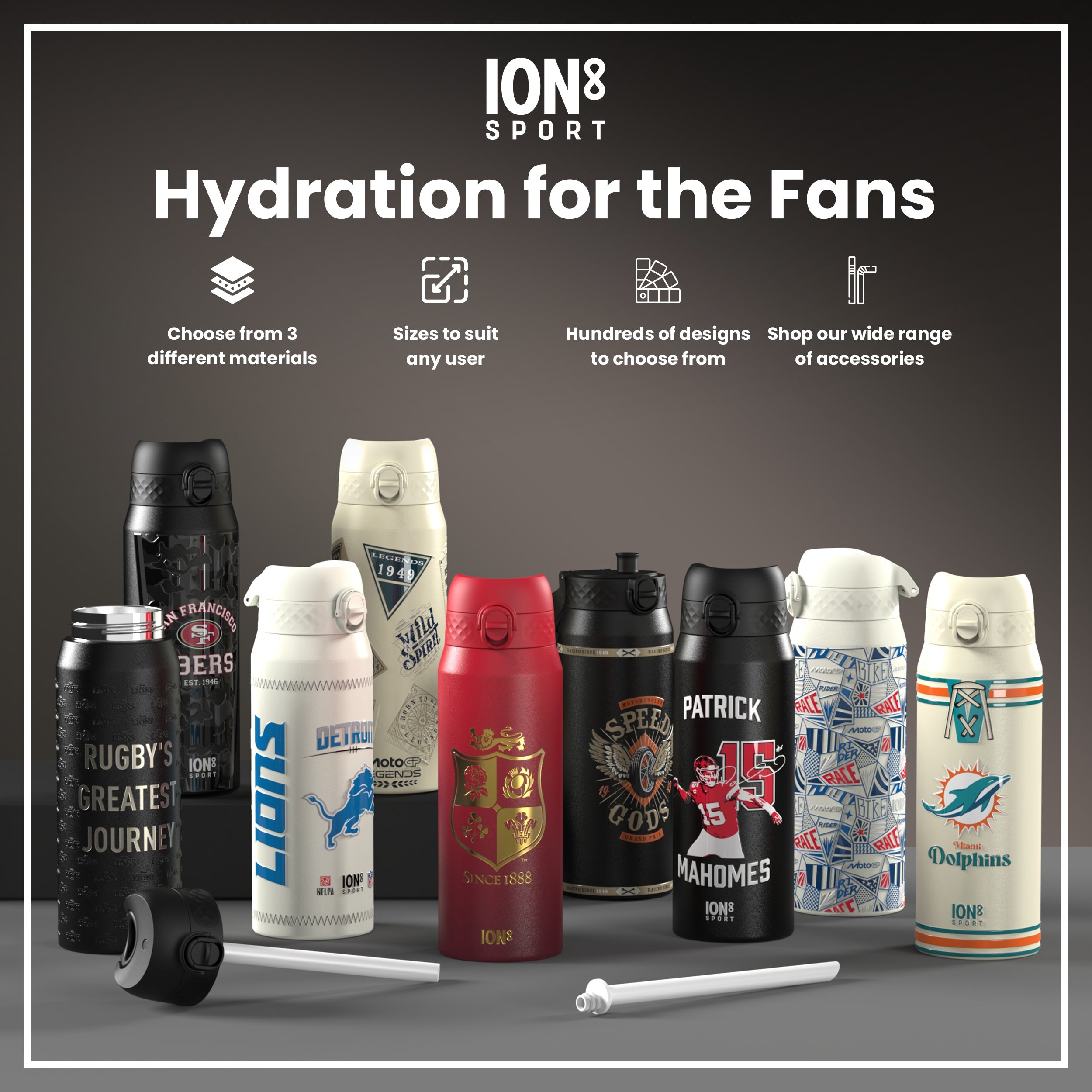 MotoGP x ION8 Insulated Steel Water Bottle, MotoGP Speed, 750ml (24oz)