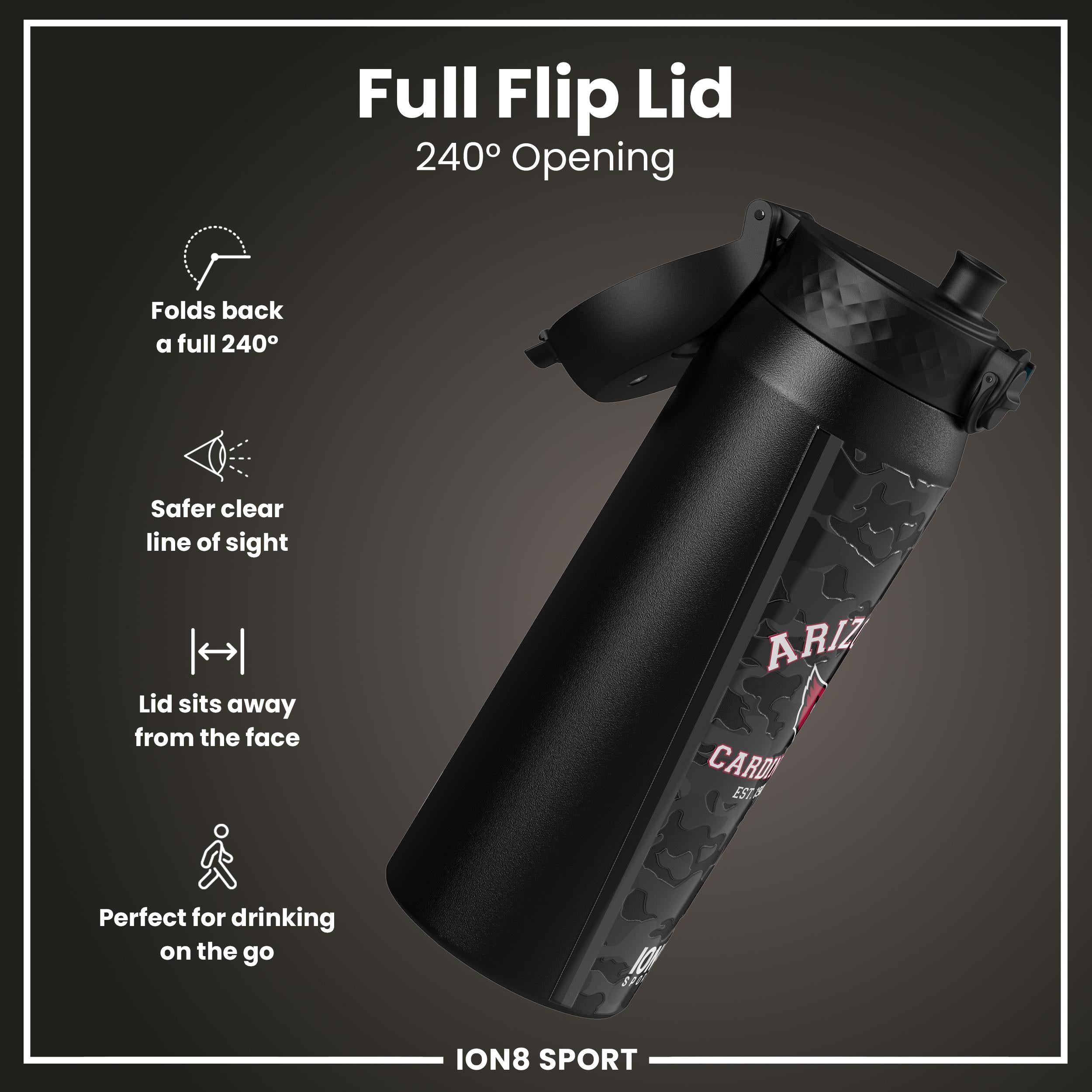 NFL x ION8 Insulated Steel Water Bottle, NFL Cardinals, 750ml (24oz)