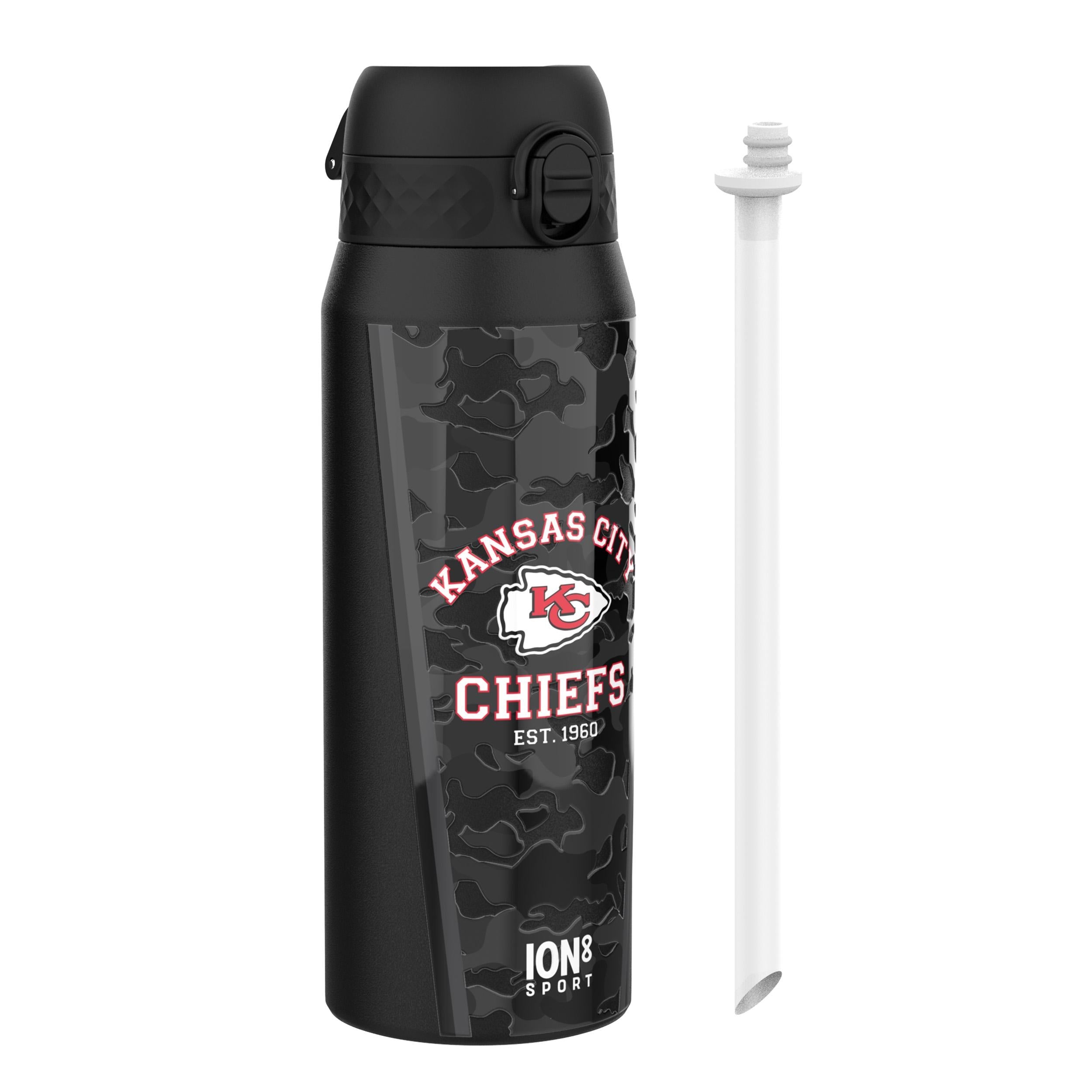 NFL x ION8 Insulated Steel Water Bottle, NFL Chiefs, 750ml (24oz)