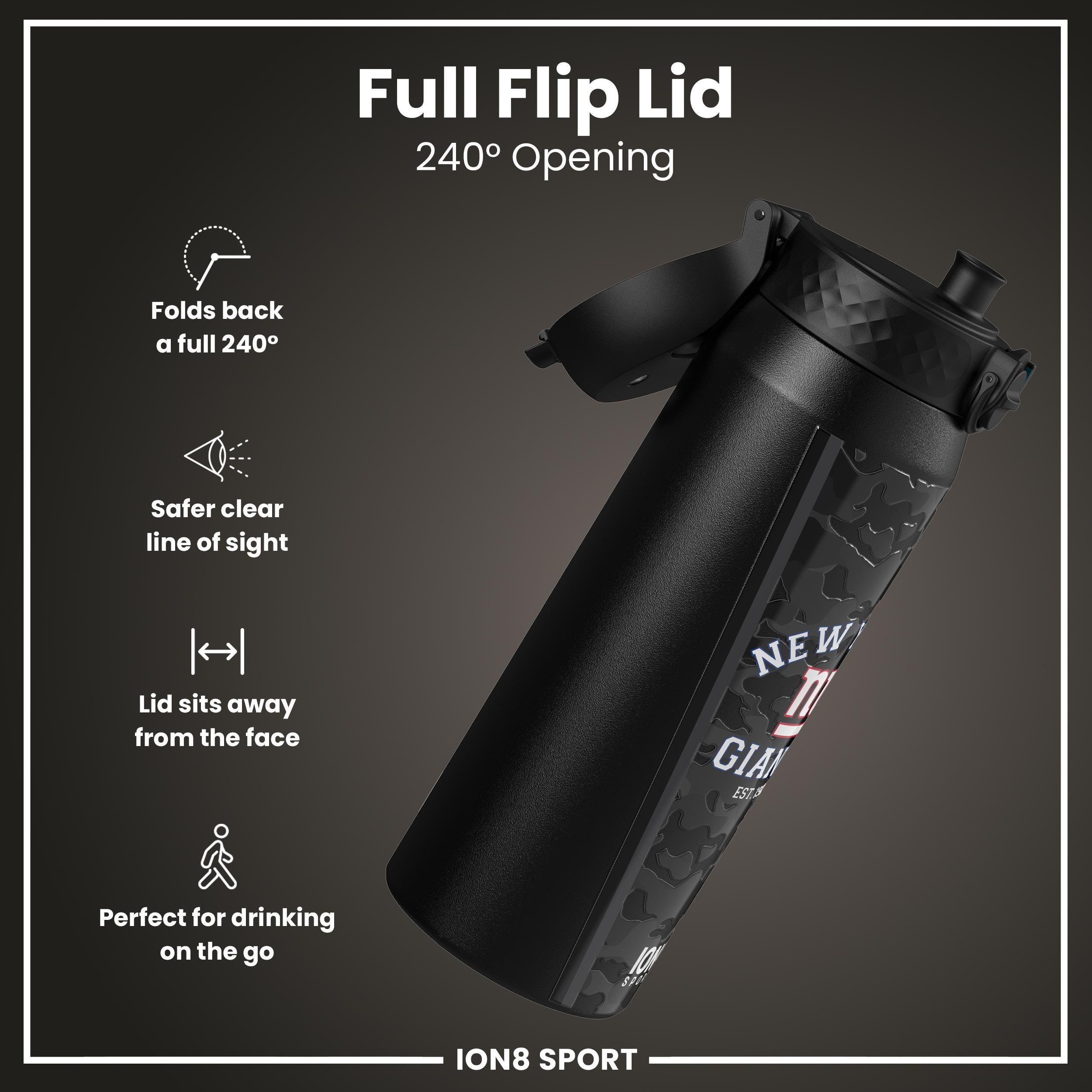 NFL x ION8 Insulated Steel Water Bottle, NFL Giants, 750ml (24oz)